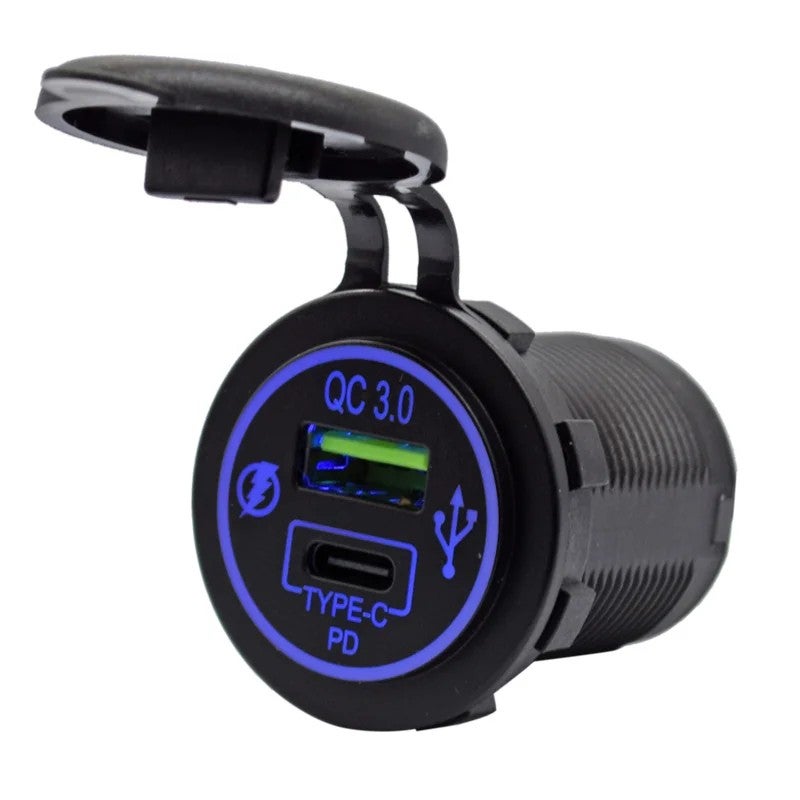 Bluejw 12V Dual USB Car Charger, QC3.0 Fast Charging PD Type C Quick Charge 3.0 USB Socket Automobile Adapter - Image 2